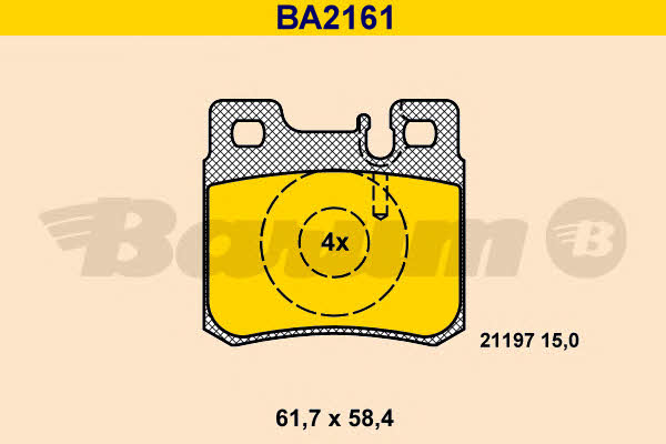 Barum BA2161 Brake Pad Set, disc brake BA2161