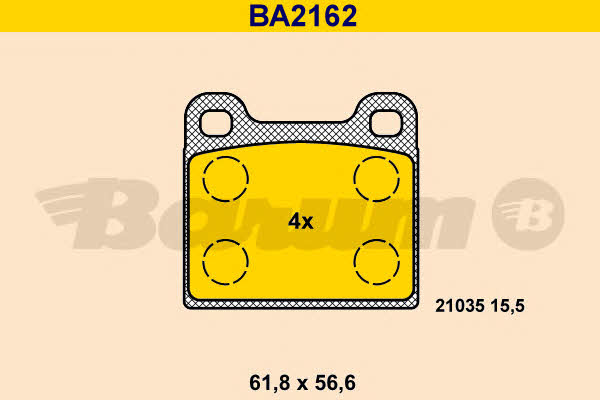 Barum BA2162 Brake Pad Set, disc brake BA2162