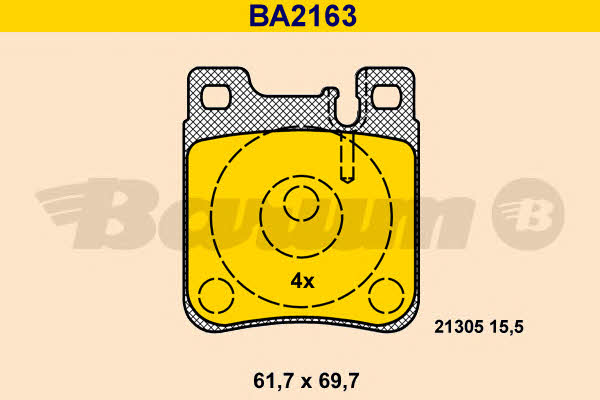 Barum BA2163 Brake Pad Set, disc brake BA2163