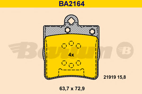 Barum BA2164 Brake Pad Set, disc brake BA2164