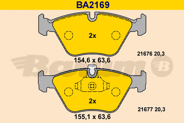 Barum BA2169 Brake Pad Set, disc brake BA2169