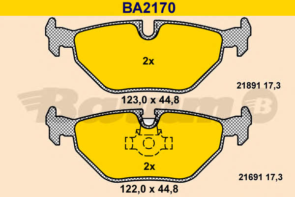 Barum BA2170 Brake Pad Set, disc brake BA2170