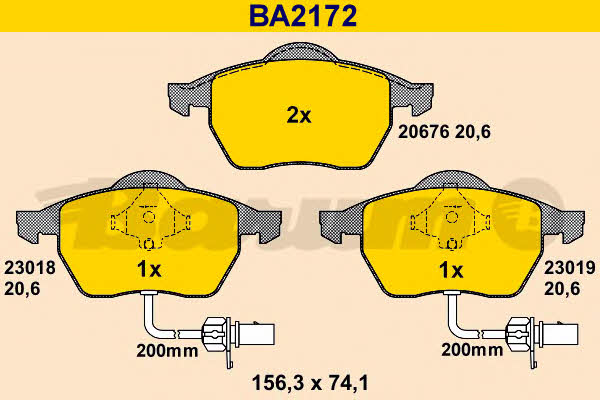 Barum BA2172 Brake Pad Set, disc brake BA2172