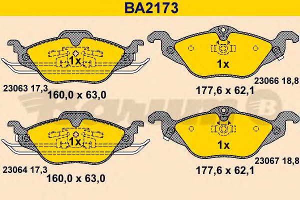 Barum BA2173 Brake Pad Set, disc brake BA2173