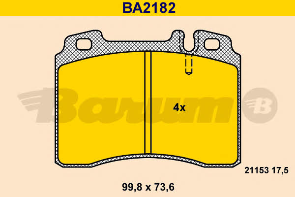 Barum BA2182 Brake Pad Set, disc brake BA2182