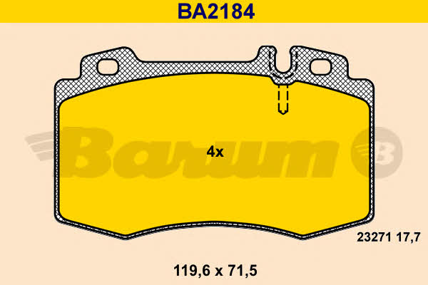 Barum BA2184 Brake Pad Set, disc brake BA2184