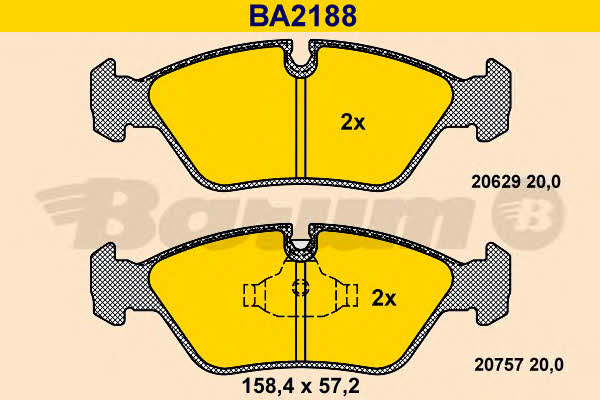 Barum BA2188 Brake Pad Set, disc brake BA2188