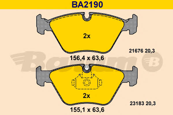Barum BA2190 Brake Pad Set, disc brake BA2190