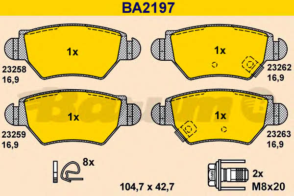 Barum BA2197 Brake Pad Set, disc brake BA2197