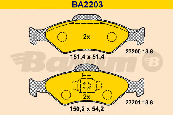 Barum BA2203 Brake Pad Set, disc brake BA2203