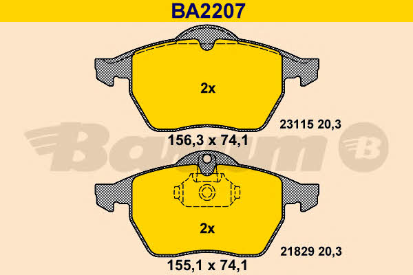 Barum BA2207 Brake Pad Set, disc brake BA2207