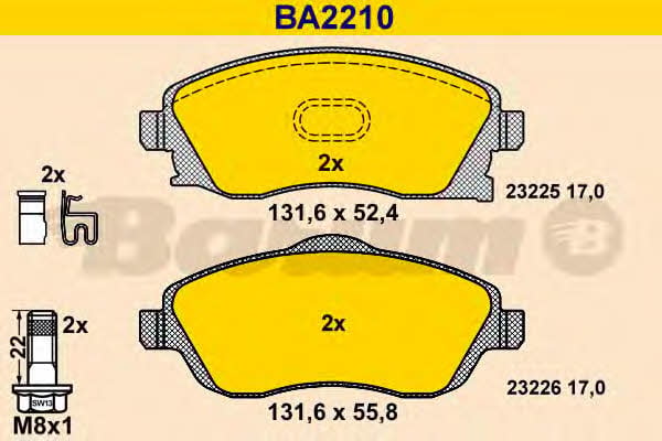 Barum BA2210 Brake Pad Set, disc brake BA2210