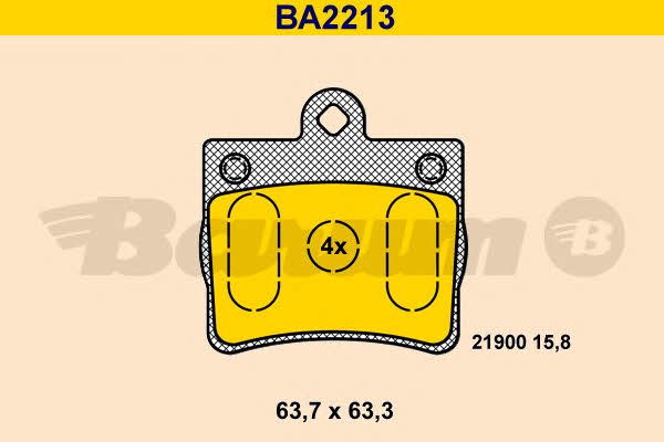 Barum BA2213 Brake Pad Set, disc brake BA2213