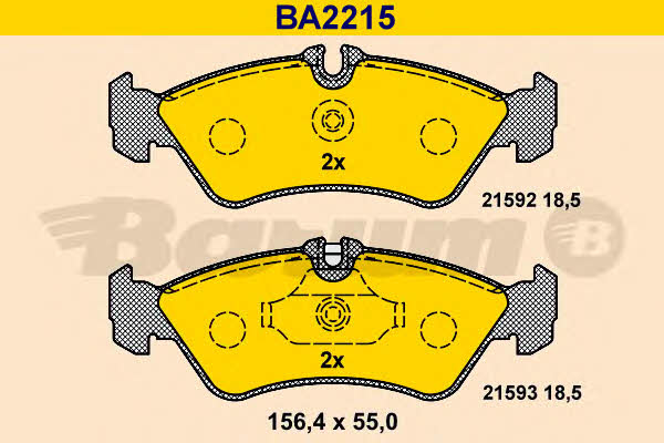 Barum BA2215 Brake Pad Set, disc brake BA2215