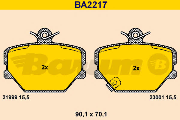 Barum BA2217 Brake Pad Set, disc brake BA2217