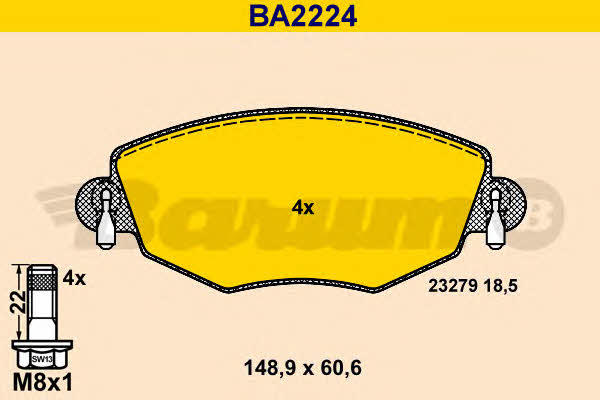 Barum BA2224 Brake Pad Set, disc brake BA2224