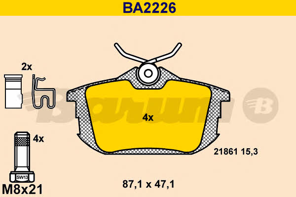 Barum BA2226 Brake Pad Set, disc brake BA2226