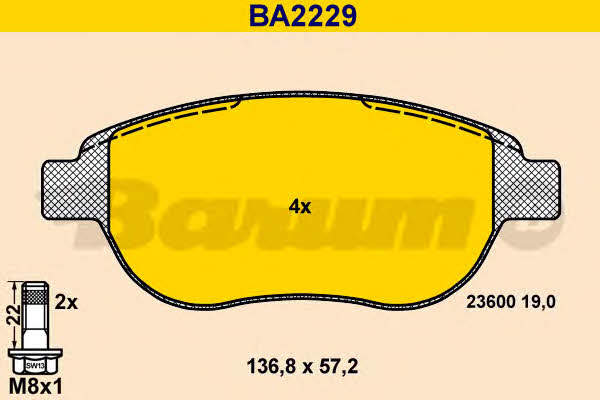 Barum BA2229 Brake Pad Set, disc brake BA2229