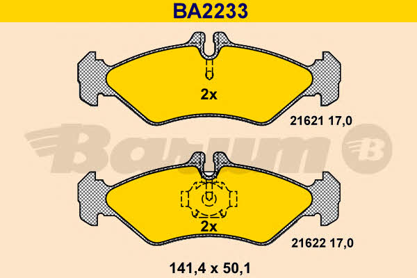 Barum BA2233 Brake Pad Set, disc brake BA2233