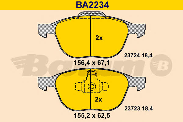 Barum BA2234 Brake Pad Set, disc brake BA2234