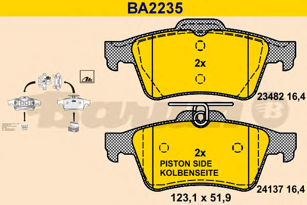 Barum BA2235 Brake Pad Set, disc brake BA2235