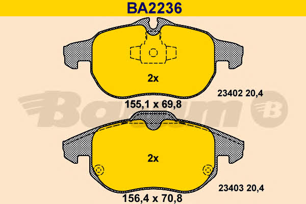 Barum BA2236 Brake Pad Set, disc brake BA2236