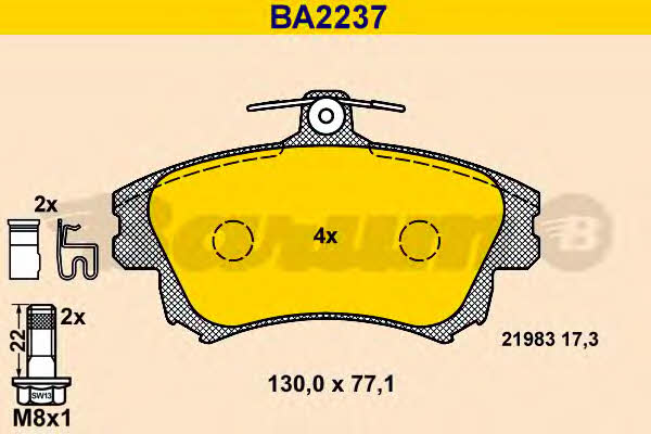 Barum BA2237 Brake Pad Set, disc brake BA2237