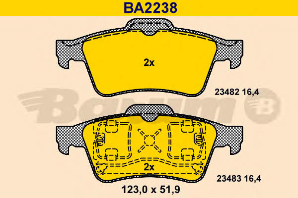 Barum BA2238 Brake Pad Set, disc brake BA2238