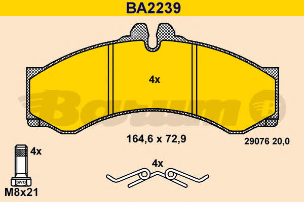 Barum BA2239 Brake Pad Set, disc brake BA2239