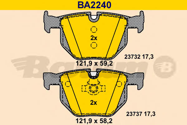 Barum BA2240 Brake Pad Set, disc brake BA2240