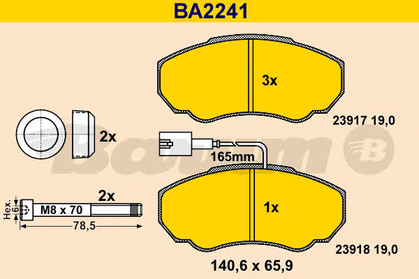 Barum BA2241 Brake Pad Set, disc brake BA2241