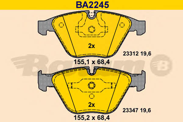 Barum BA2245 Brake Pad Set, disc brake BA2245