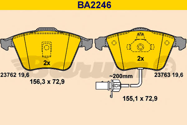 Barum BA2246 Brake Pad Set, disc brake BA2246