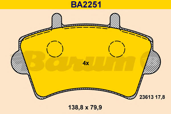 Barum BA2251 Brake Pad Set, disc brake BA2251