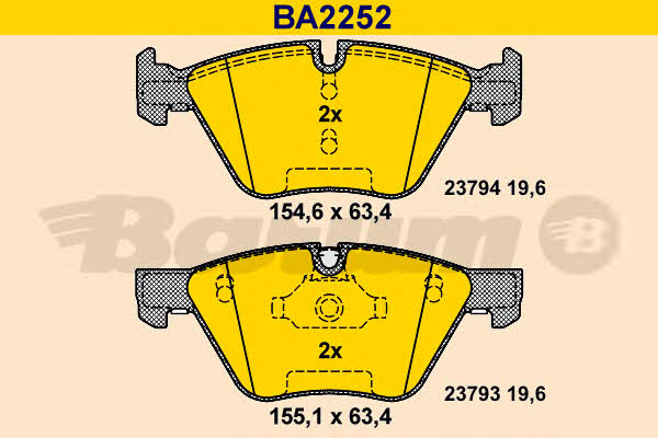 Barum BA2252 Brake Pad Set, disc brake BA2252