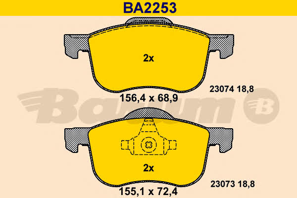 Barum BA2253 Brake Pad Set, disc brake BA2253