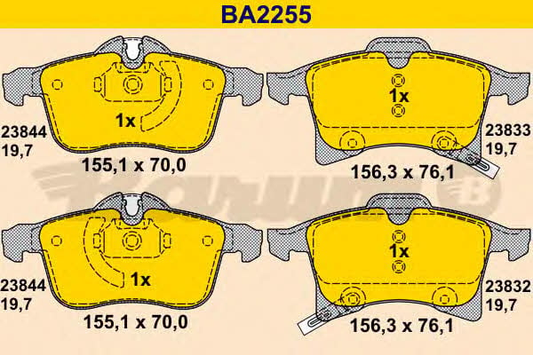 Barum BA2255 Brake Pad Set, disc brake BA2255