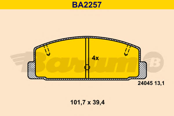 Barum BA2257 Brake Pad Set, disc brake BA2257