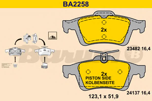 Barum BA2258 Brake Pad Set, disc brake BA2258