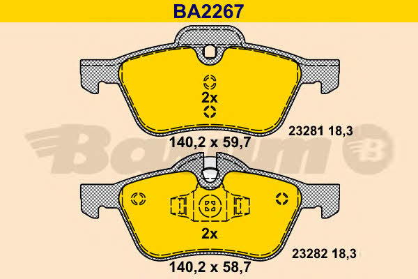 Barum BA2267 Brake Pad Set, disc brake BA2267