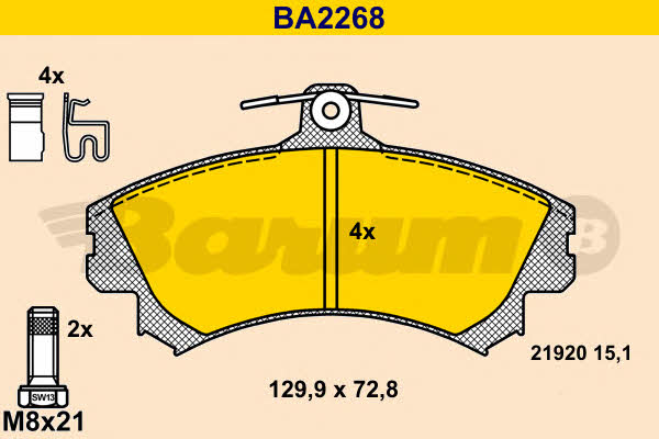 Barum BA2268 Brake Pad Set, disc brake BA2268