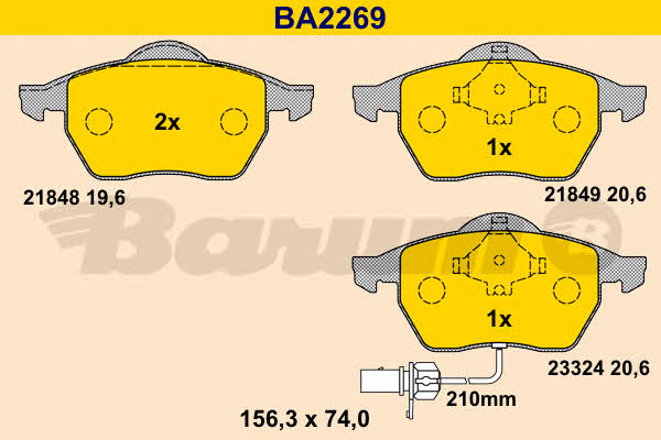 Barum BA2269 Brake Pad Set, disc brake BA2269