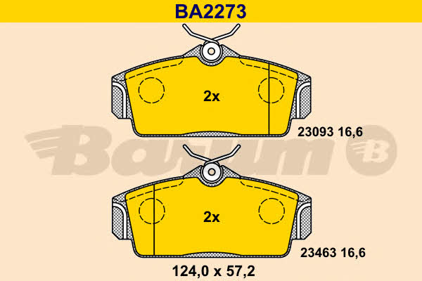 Barum BA2273 Brake Pad Set, disc brake BA2273