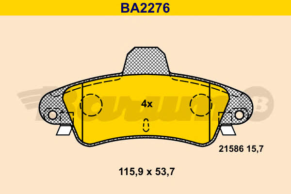 Barum BA2276 Brake Pad Set, disc brake BA2276