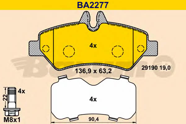 Barum BA2277 Brake Pad Set, disc brake BA2277