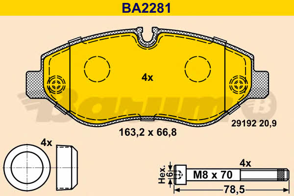 Barum BA2281 Brake Pad Set, disc brake BA2281