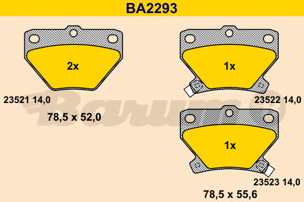 Barum BA2293 Brake Pad Set, disc brake BA2293