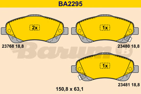 Barum BA2295 Brake Pad Set, disc brake BA2295