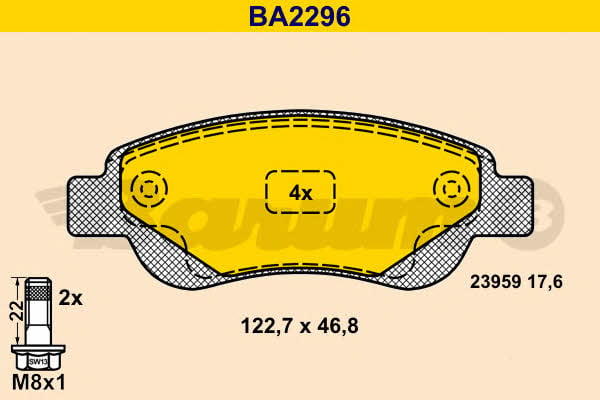 Barum BA2296 Brake Pad Set, disc brake BA2296