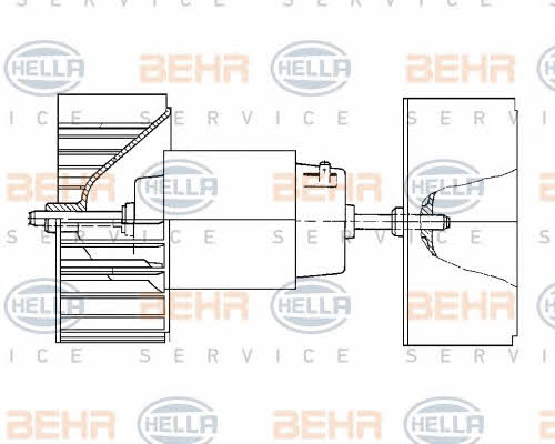 Fan assy - heater motor Behr-Hella 8EW 009 159-171